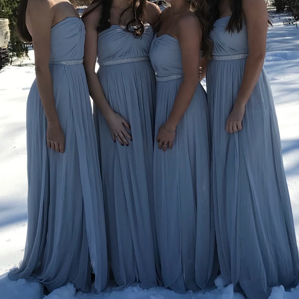 Blue/grey ball gown with sparkly belt